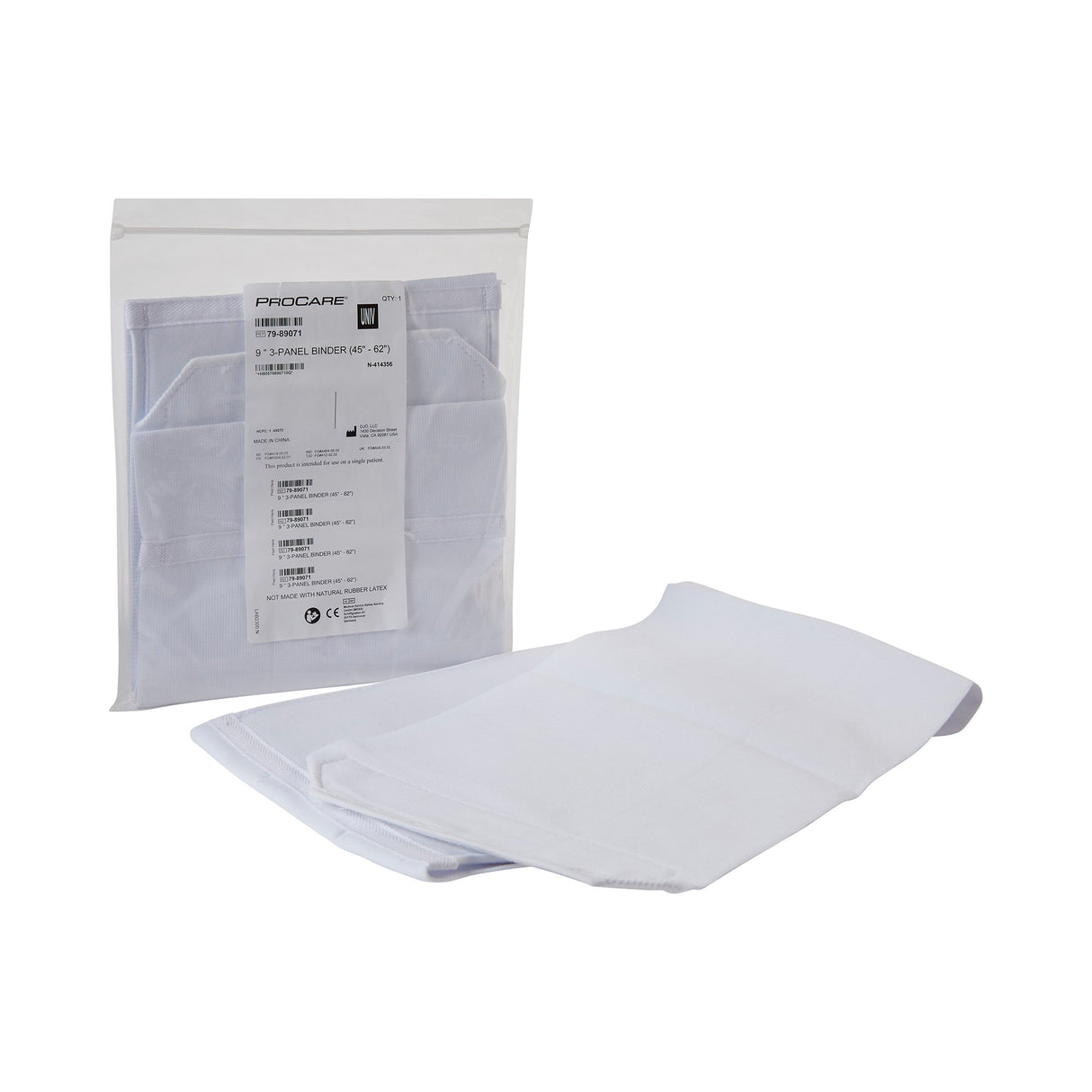 Abdominal Binder ProCare® Premium One Size Fits Most Hook and Loop Closure 45 to 62 Inch Waist Circumference 9 Inch Height Adult - BeHope