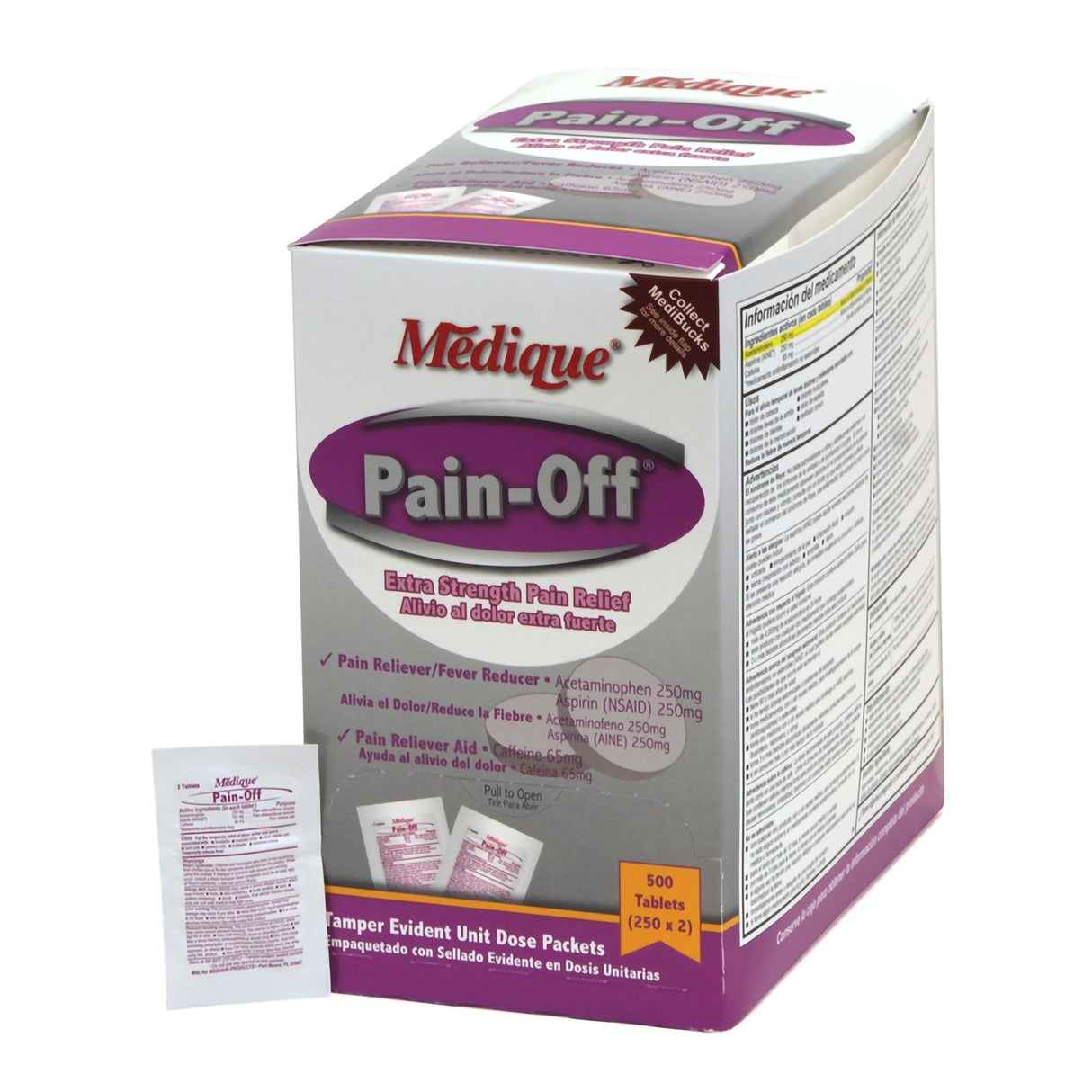Pain-off® Acetaminophen Aspirin Caffeine Tablets for Headache Migraine Relief - BeHope