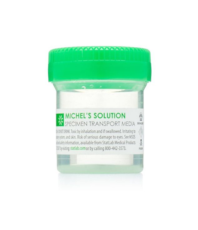 Prefilled Michel Transport Medium Container 20 mL (0.67 oz.) Screw Cap Biohazard Symbol / Patient Information NonSterile - BeHope