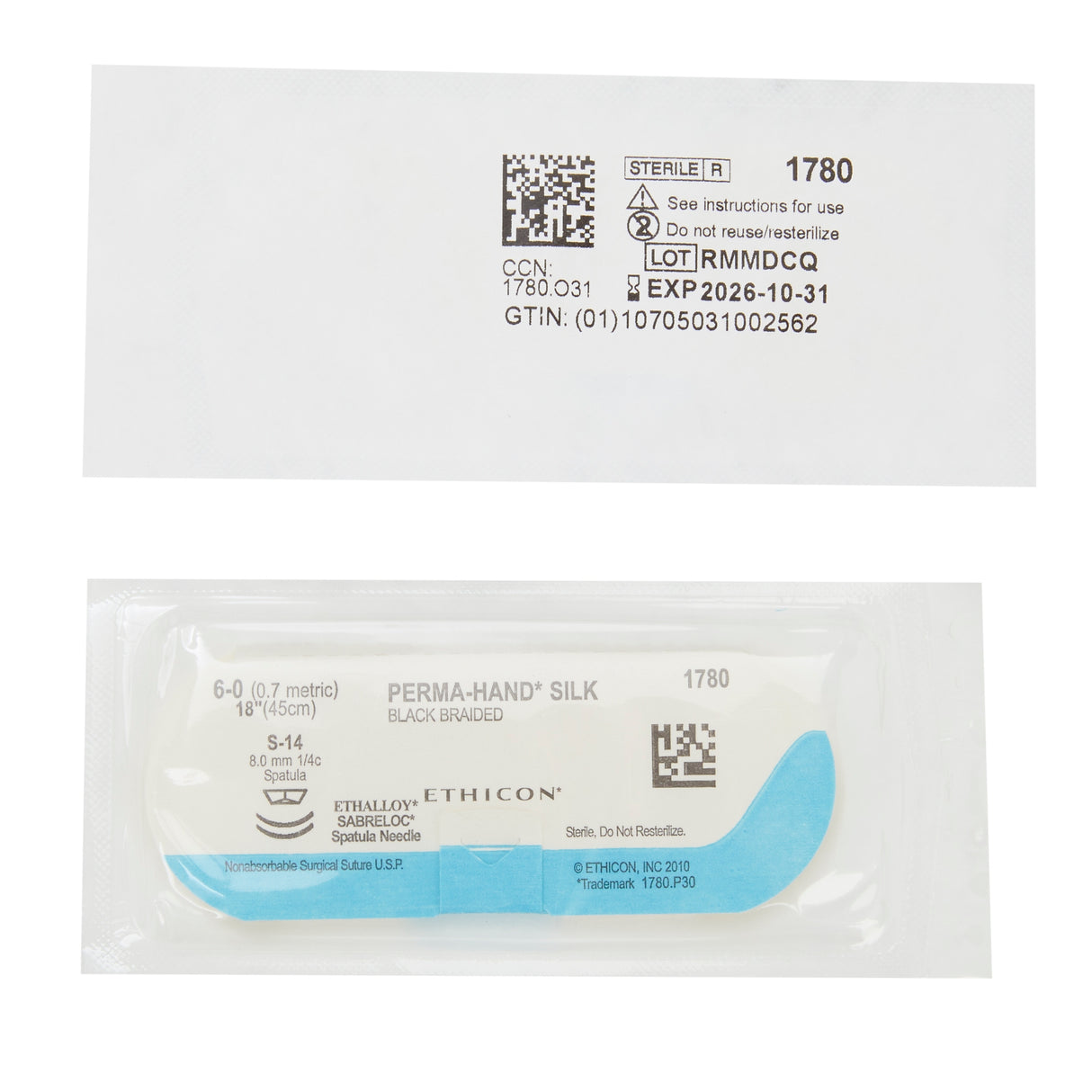 Nonabsorbable Silk Braided Surgical Suture with Spatula Needle Perma-hand™ - BeHope