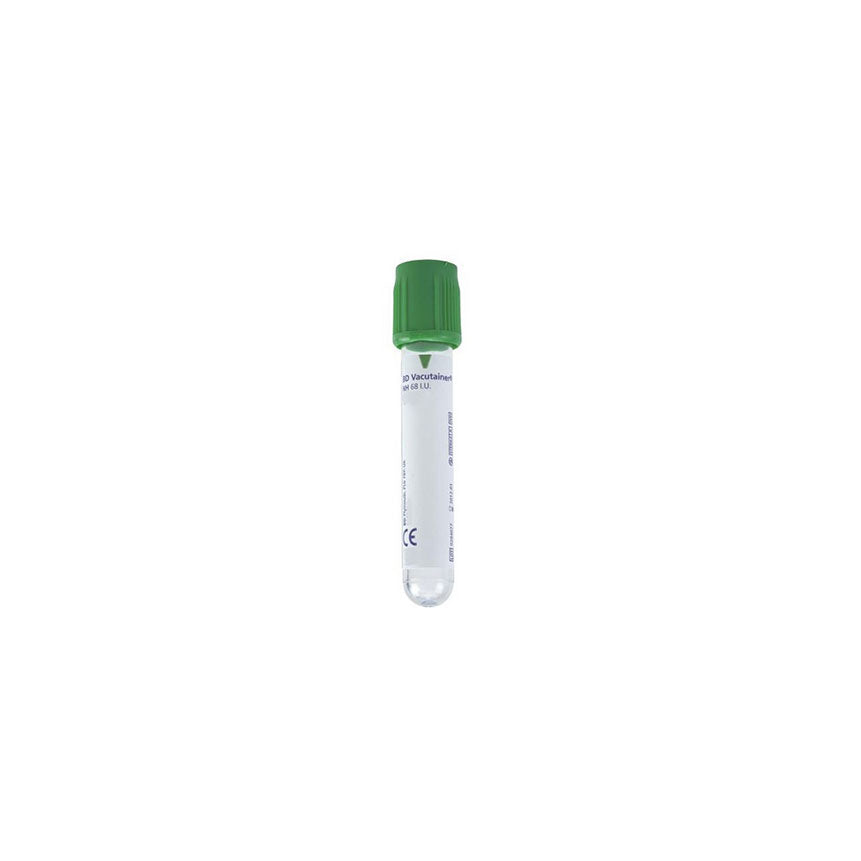 13mmx75mmx2ml Vacutainer Plus Plastic Tube Green Hemogard Closure Paper Label Lithium Heparin Additive 34u - BeHope