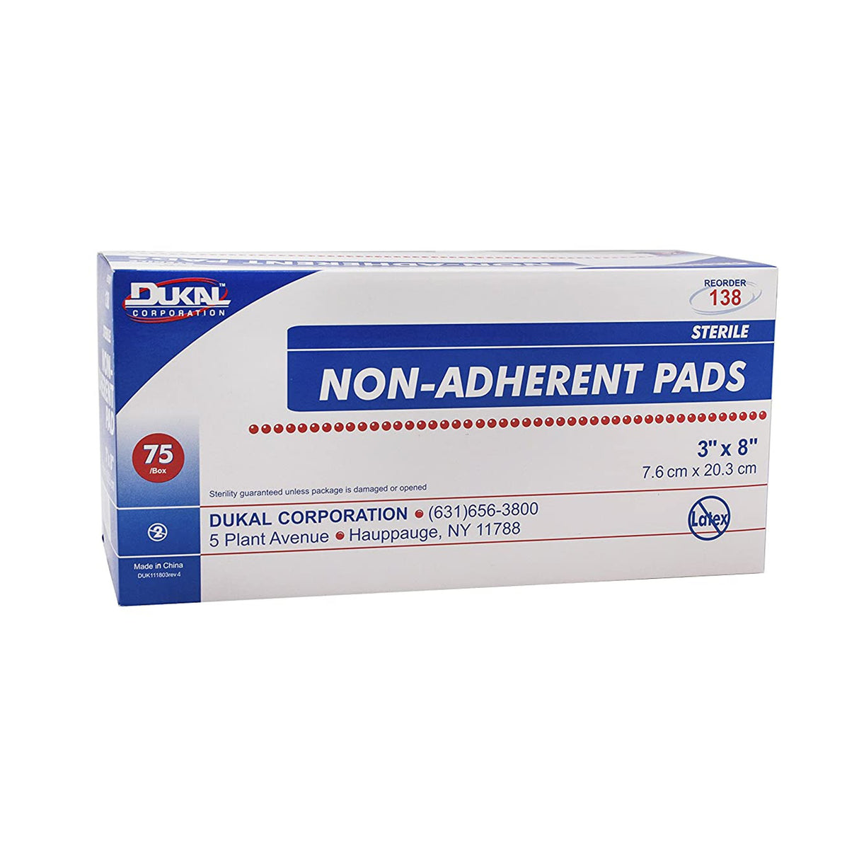 Non-Adherent Dressing Dukal™ 3 X 8 Inch Sterile 1 per Pack - BeHope