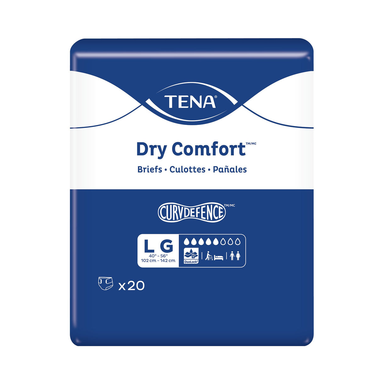 Unisex Adult Incontinence Brief TENA Dry Comfort™ Large Disposable Moderate Absorbency - BeHope