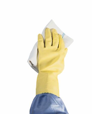 Utility Glove Large Flock Lined Latex Yellow 12 Inch Straight Cuff NonSterile - BeHope