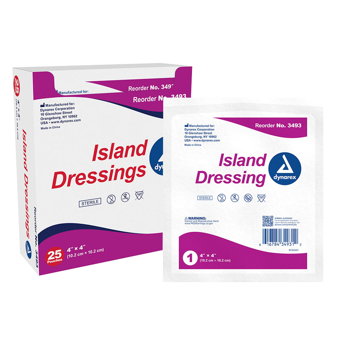 Island Dressing Dynarex 4 X 4 Inch Square Sterile - BeHope