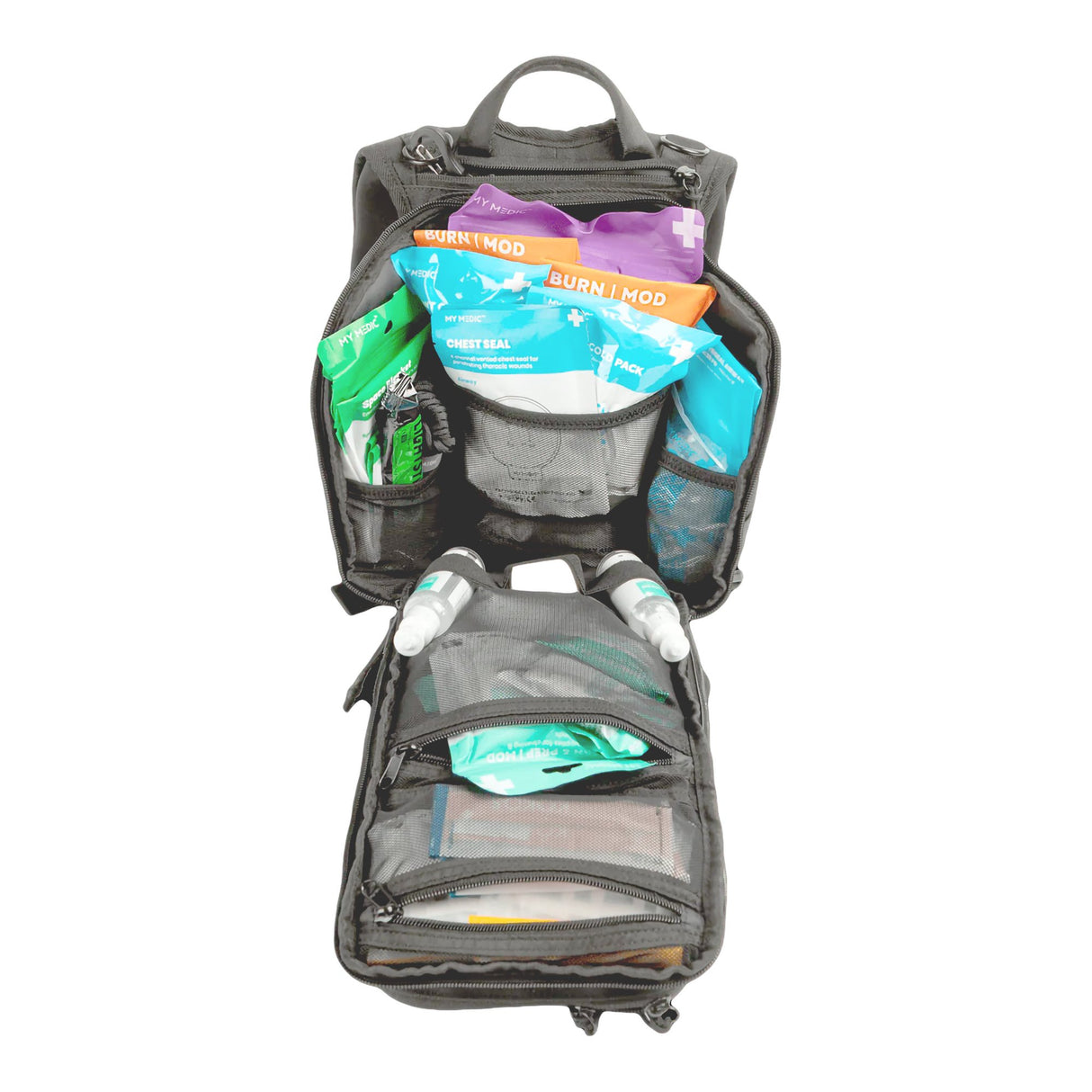 First Aid Kit My Medic™ The MEDIC Standard 10 Person Gray Standard Backpack - BeHope