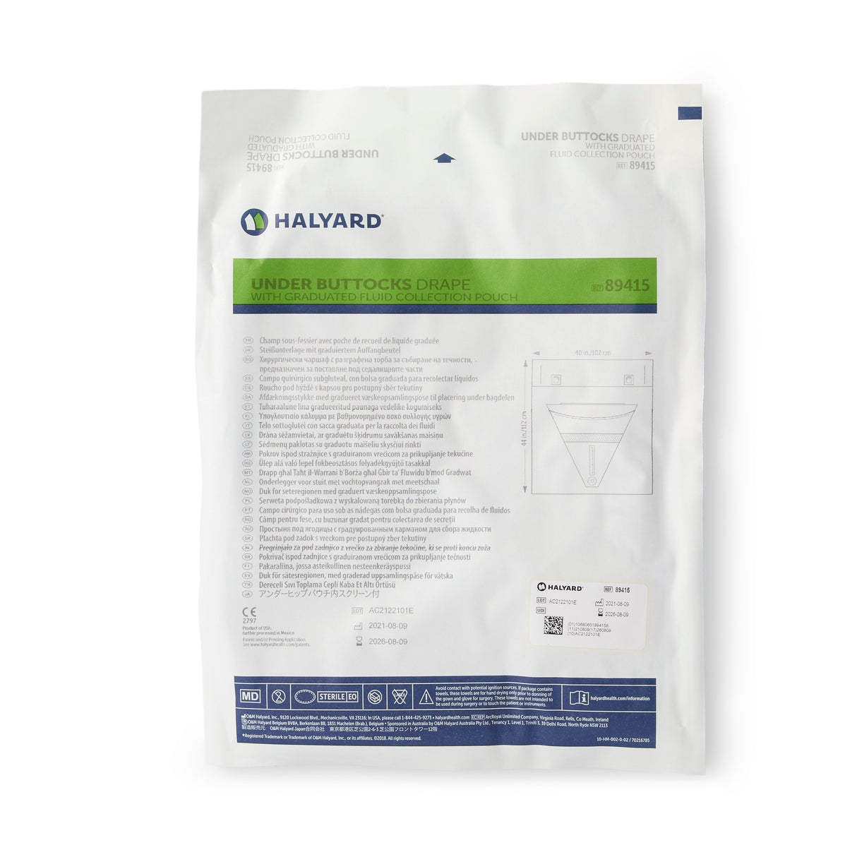 Obstetrics / Gynecology Drape Halyard Under Buttocks Drape 40 W X 44 L Inch Sterile - BeHope