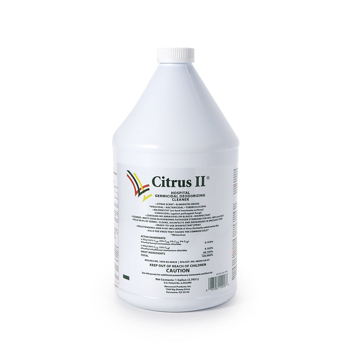 Surface Disinfectant Cleaner Citrus II® Germicidal Manual Pour Liquid 1 gal. Jug Citrus Scent NonSterile - BeHope