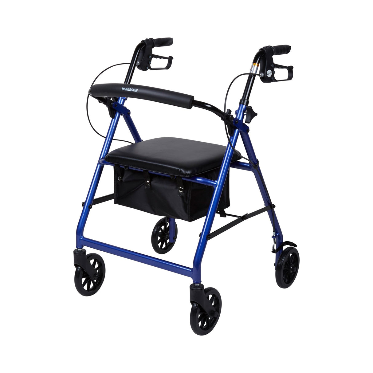 4 Wheel Rollator McKesson Blue Adjustable Height / Folding Aluminum Frame - BeHope