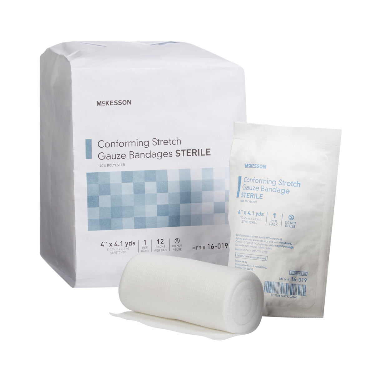 Conforming Bandage McKesson 4 Inch X 4-1/10 Yard Sterile 1 per Pack - BeHope