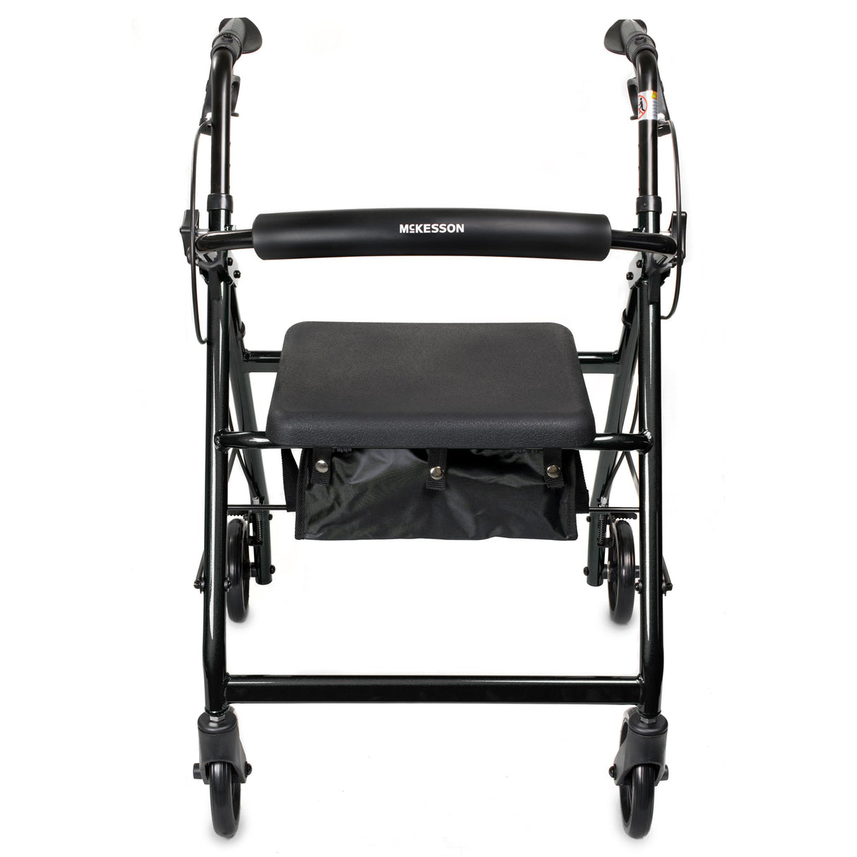 4 Wheel Rollator McKesson Black Adjustable Height / Folding Aluminum Frame - BeHope