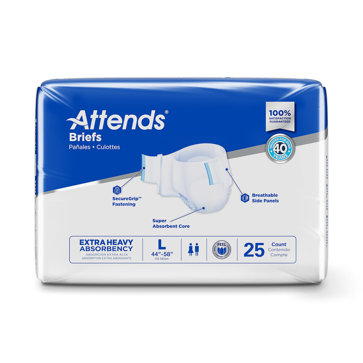 Unisex Adult Incontinence Brief Attends® Care Advanced Large Disposable Heavy Absorbency - BeHope