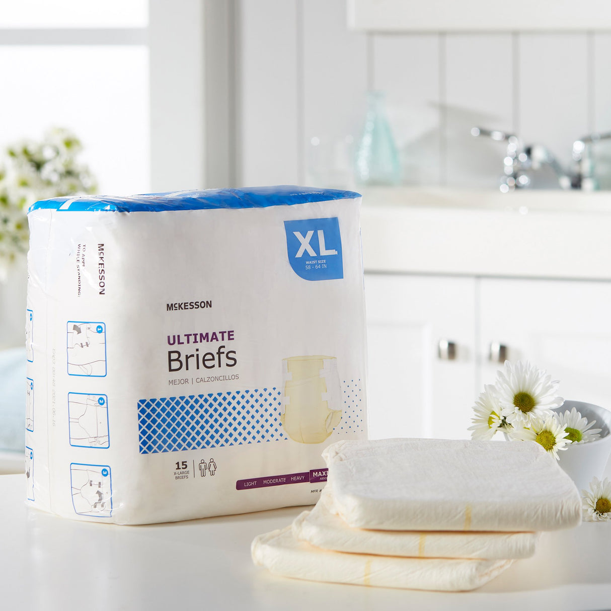 Unisex Adult Incontinence Brief McKesson X-Large Disposable Heavy Absorbency - BeHope