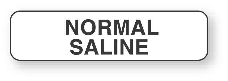 Drug Label UAL™ IV Bag Label Normal Saline White 5/16 X 1-1/4 Inch - BeHope