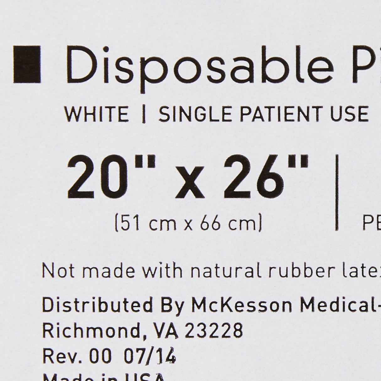 Bed Pillow McKesson 20 X 26 Inch White Single Patient Use - BeHope