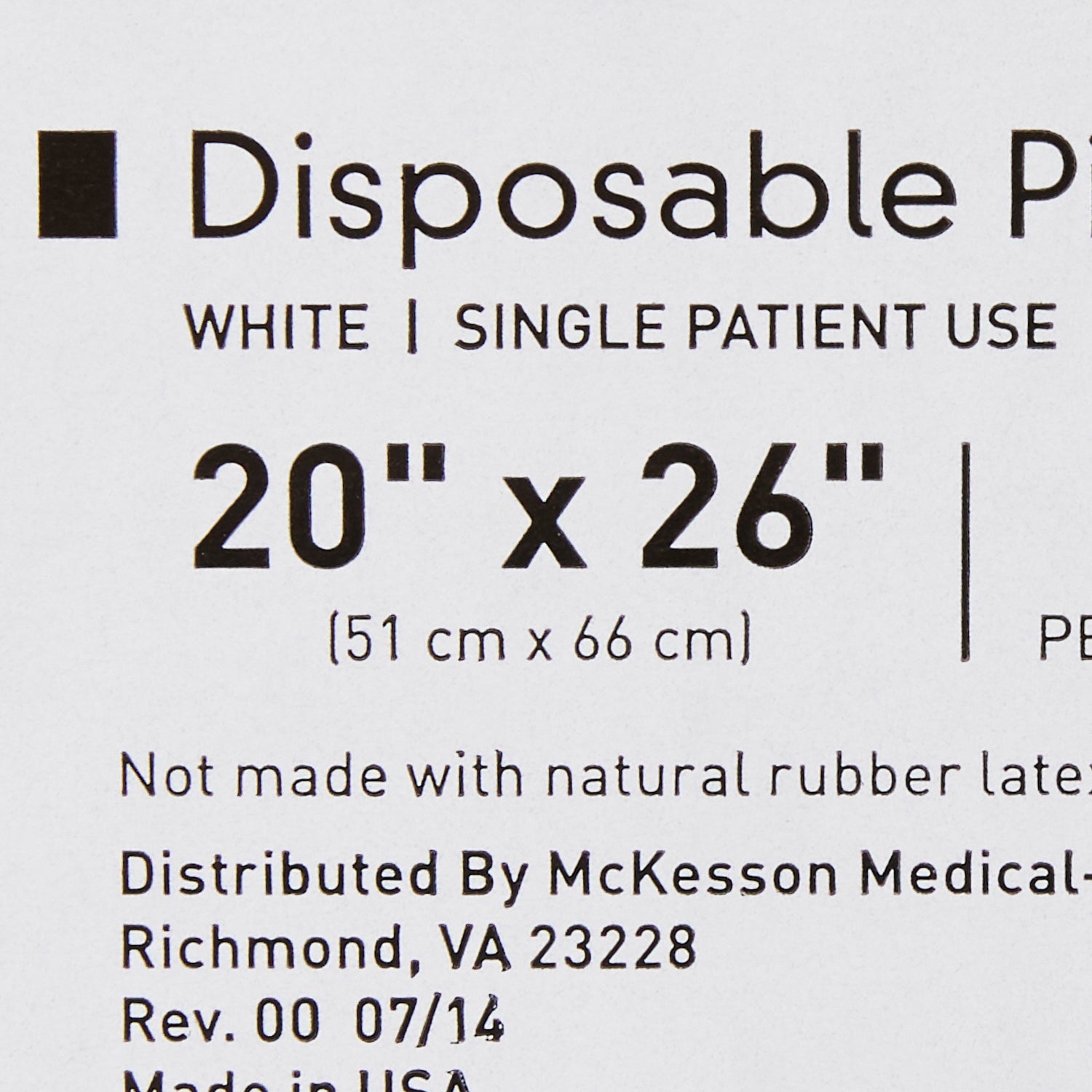 Bed Pillow McKesson 20 X 26 Inch White Single Patient Use - BeHope
