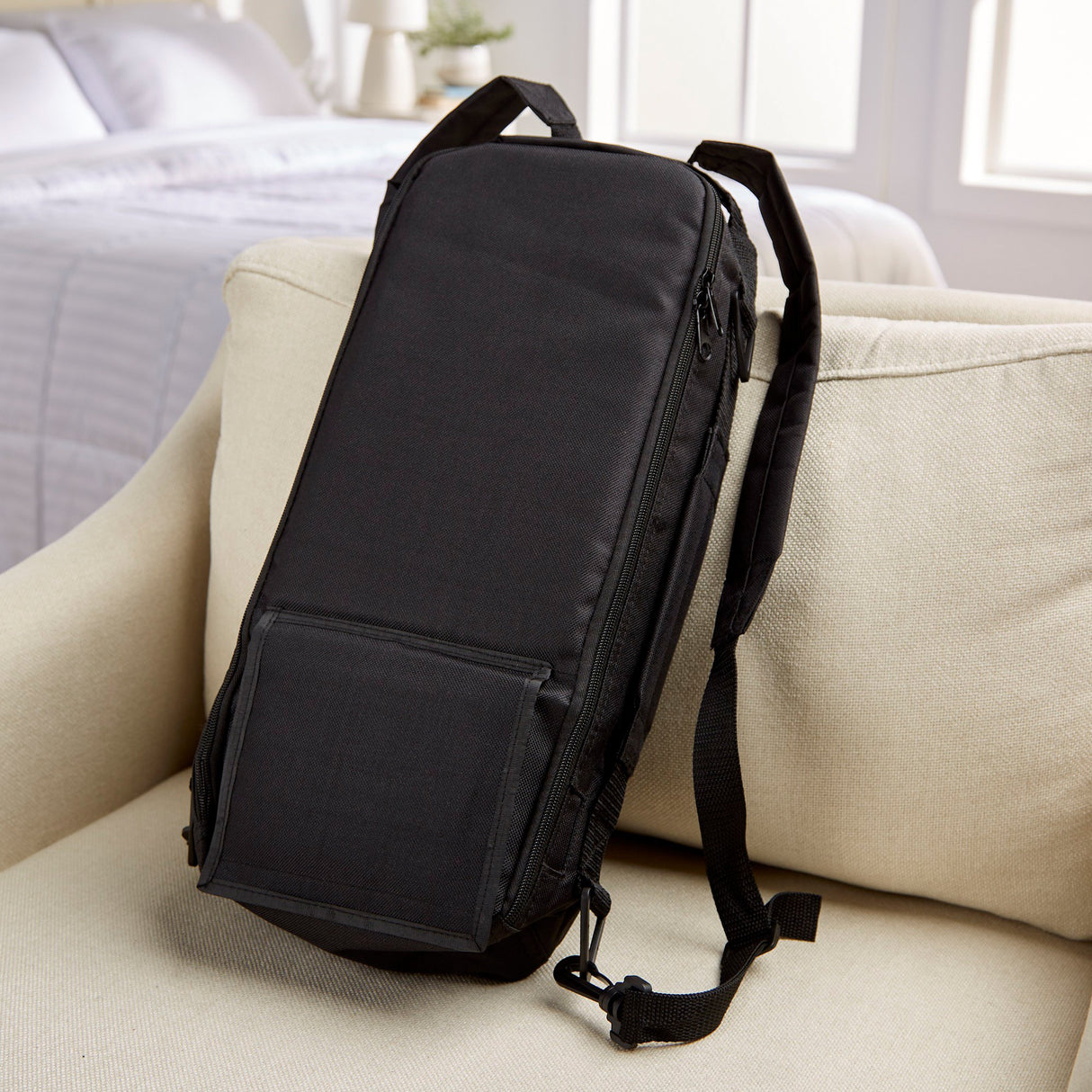 Feeding Pump Backpack McKesson 2 X 8 X 18 Inch, Black, Pump Pocket, Outside View Window, Solution Wrap, Support Straps - BeHope