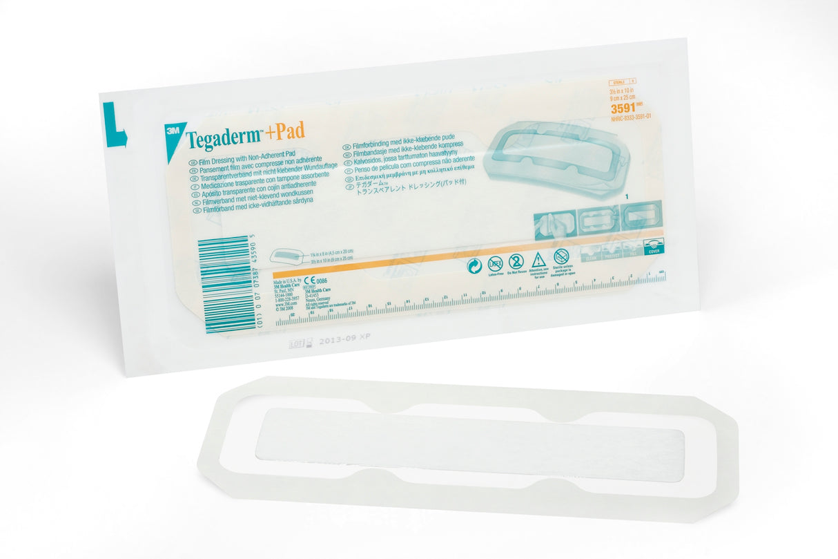 Transparent Film Dressing with Pad 3Mâ„¢ Tegadermâ„¢ + 3-1/2 X 10 Inch Frame Style Delivery Rectangle Sterile - BeHope