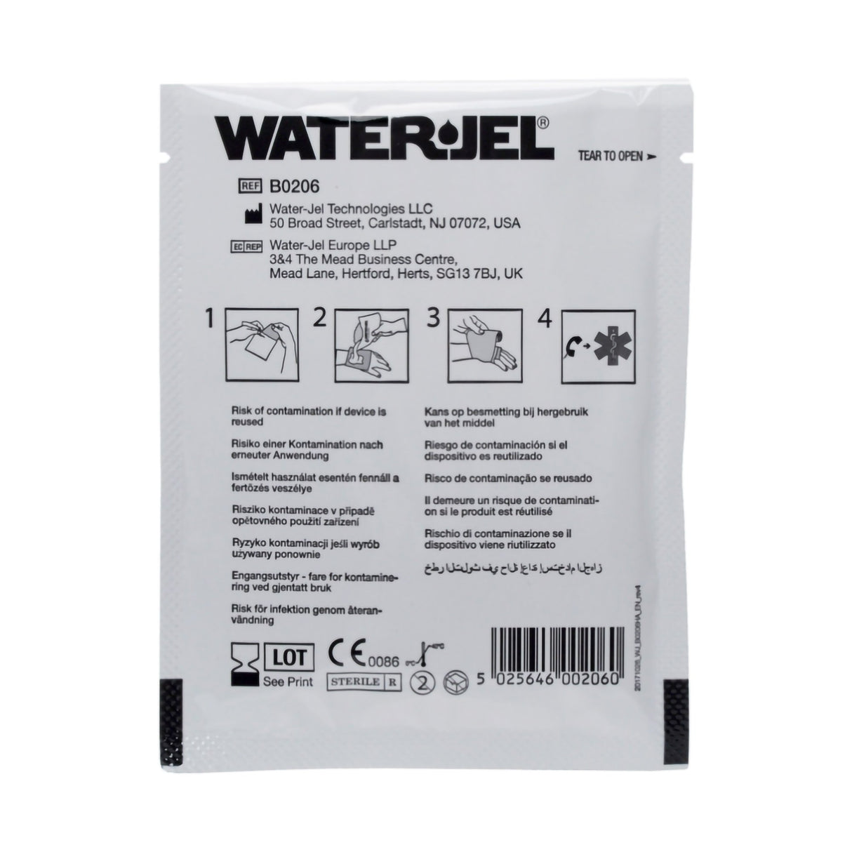 Hydrogel Burn Dressing Water-Jel® First Responder Sheet 2 X 6 Inch Sterile - BeHope