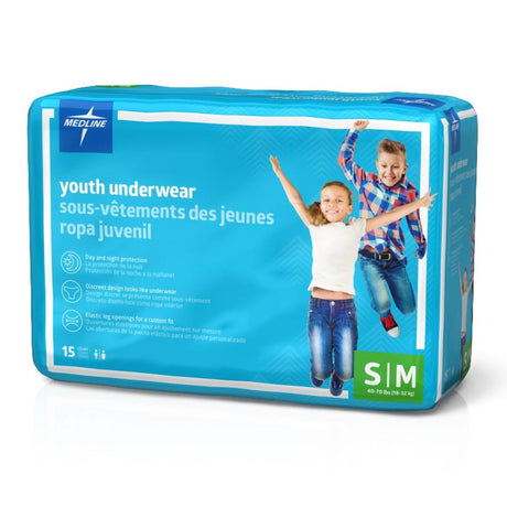 Unisex Youth Absorbent Underwear Pull On with Tear Away Seams Small / Medium Disposable Heavy Absorbency - BeHope
