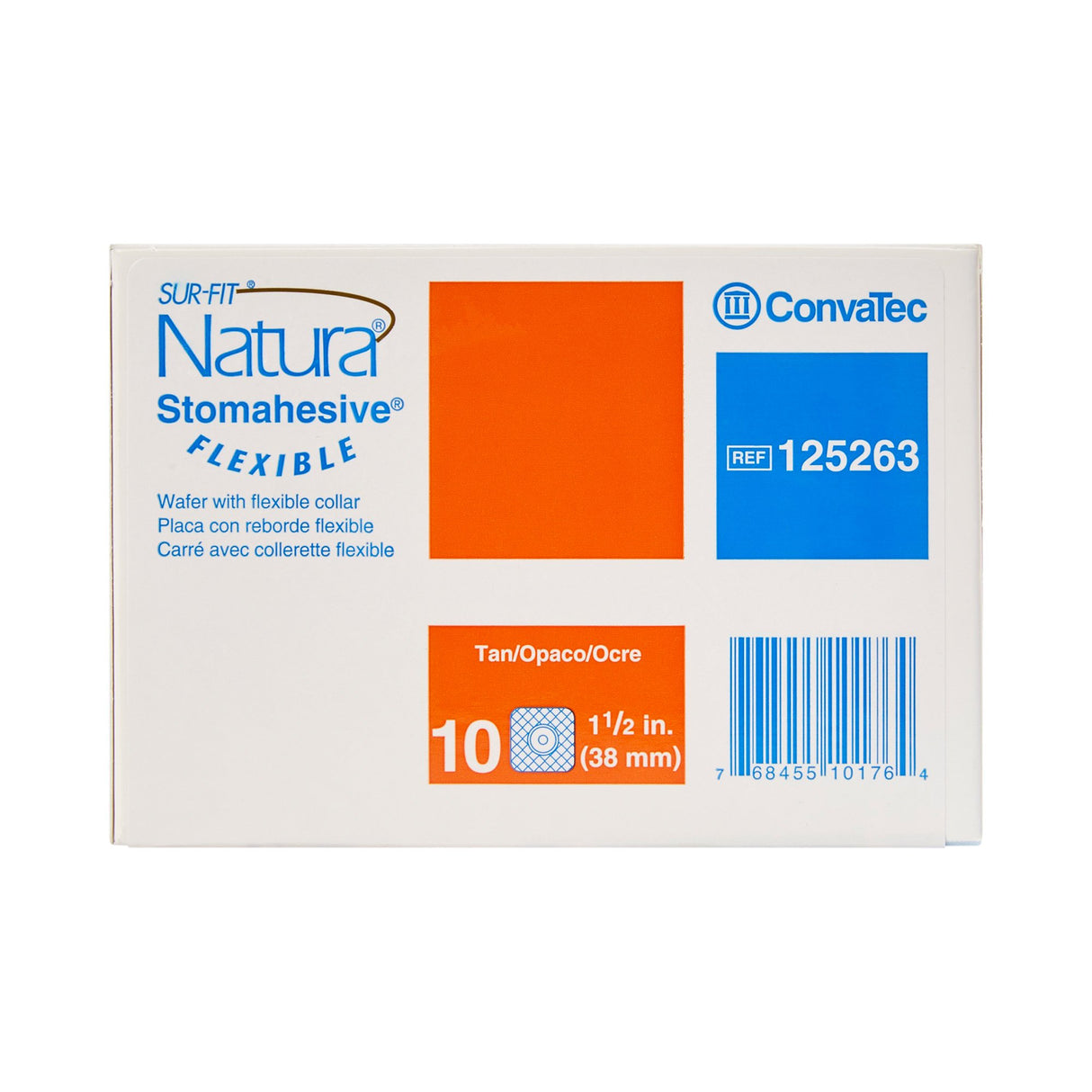 Ostomy Barrier Sur-Fit Natura® Trim to Fit, Standard Wear Stomahesive® Adhesive 38 mm Flange Sur-Fit® Natura® System Hydrocolloid Up to 7/8 Inch Opening 4 X 4 Inch - BeHope