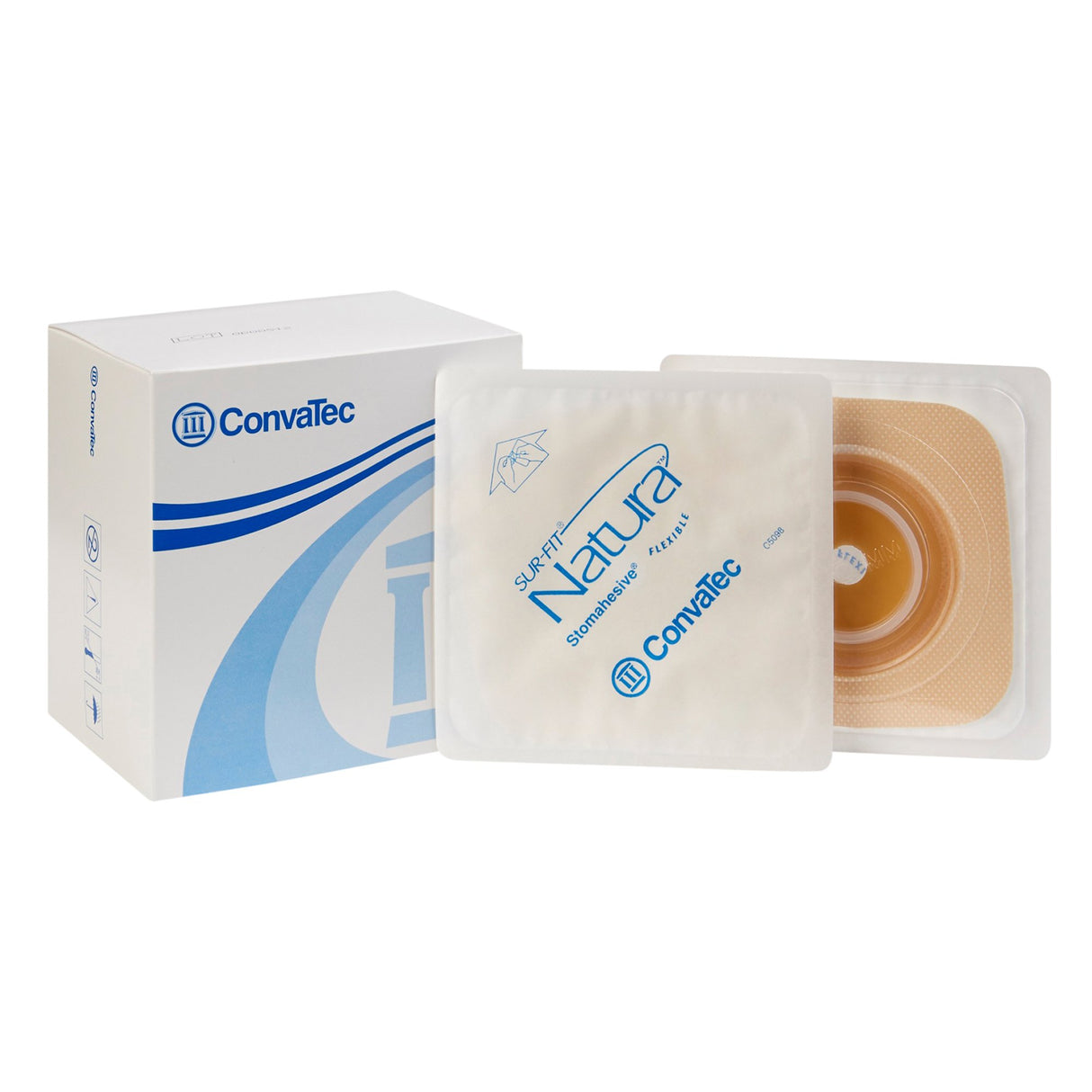 Ostomy Barrier Sur-Fit Natura® Trim to Fit, Standard Wear Stomahesive® Adhesive 38 mm Flange Sur-Fit® Natura® System Hydrocolloid Up to 7/8 Inch Opening 4 X 4 Inch - BeHope