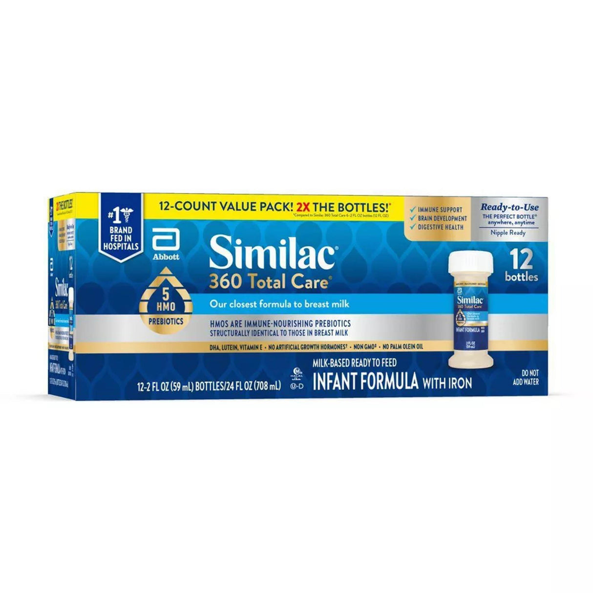 Infant Formula Similac® 360 Total Care® Unflavored 2 oz. Bottle Liquid Iron - BeHope