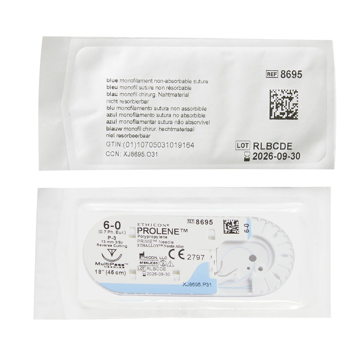 Nonabsorbable Suture Prolene™ Polypropylene Monofilament Reverse Cutting Needle - BeHope