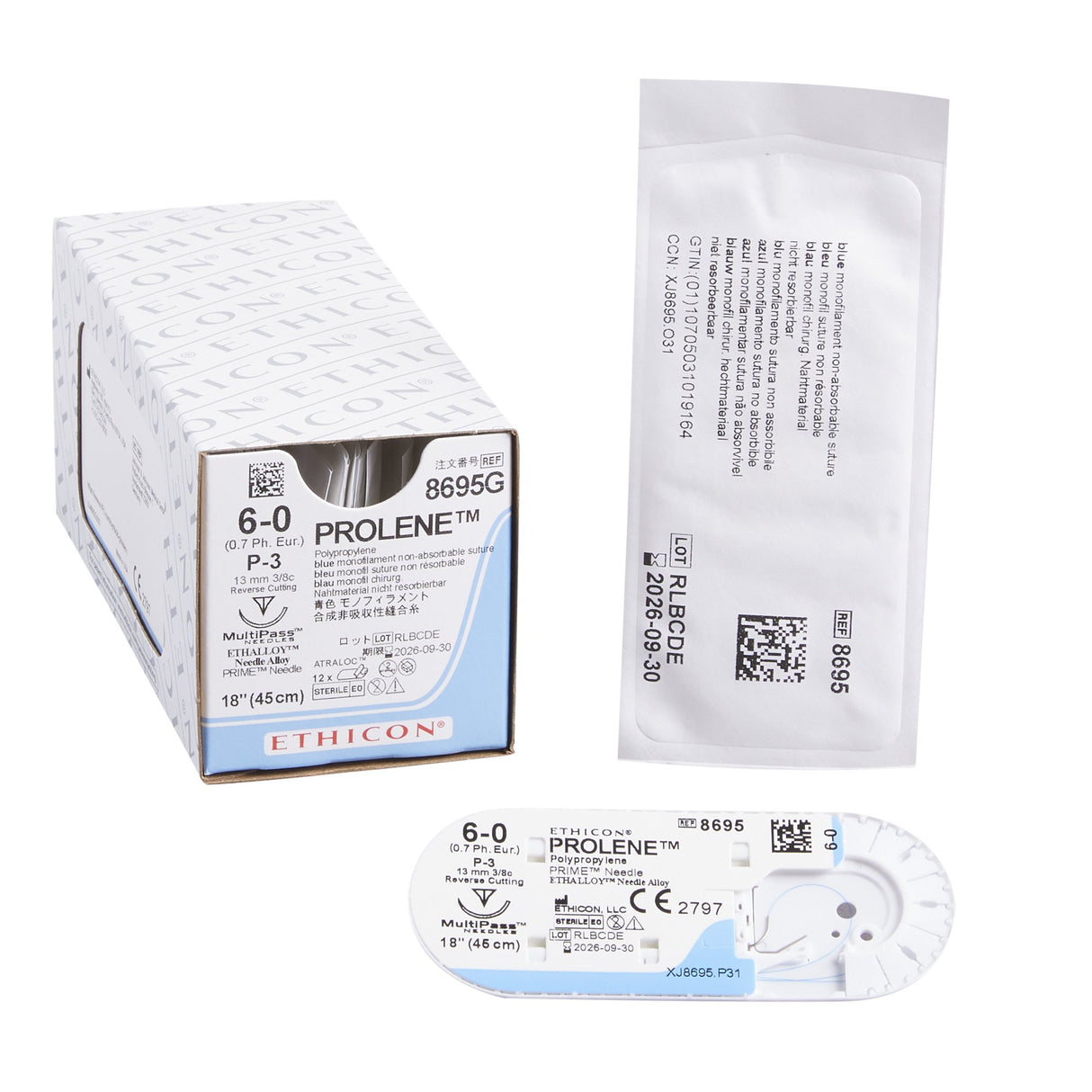 Nonabsorbable Suture Prolene™ Polypropylene Monofilament Reverse Cutting Needle - BeHope
