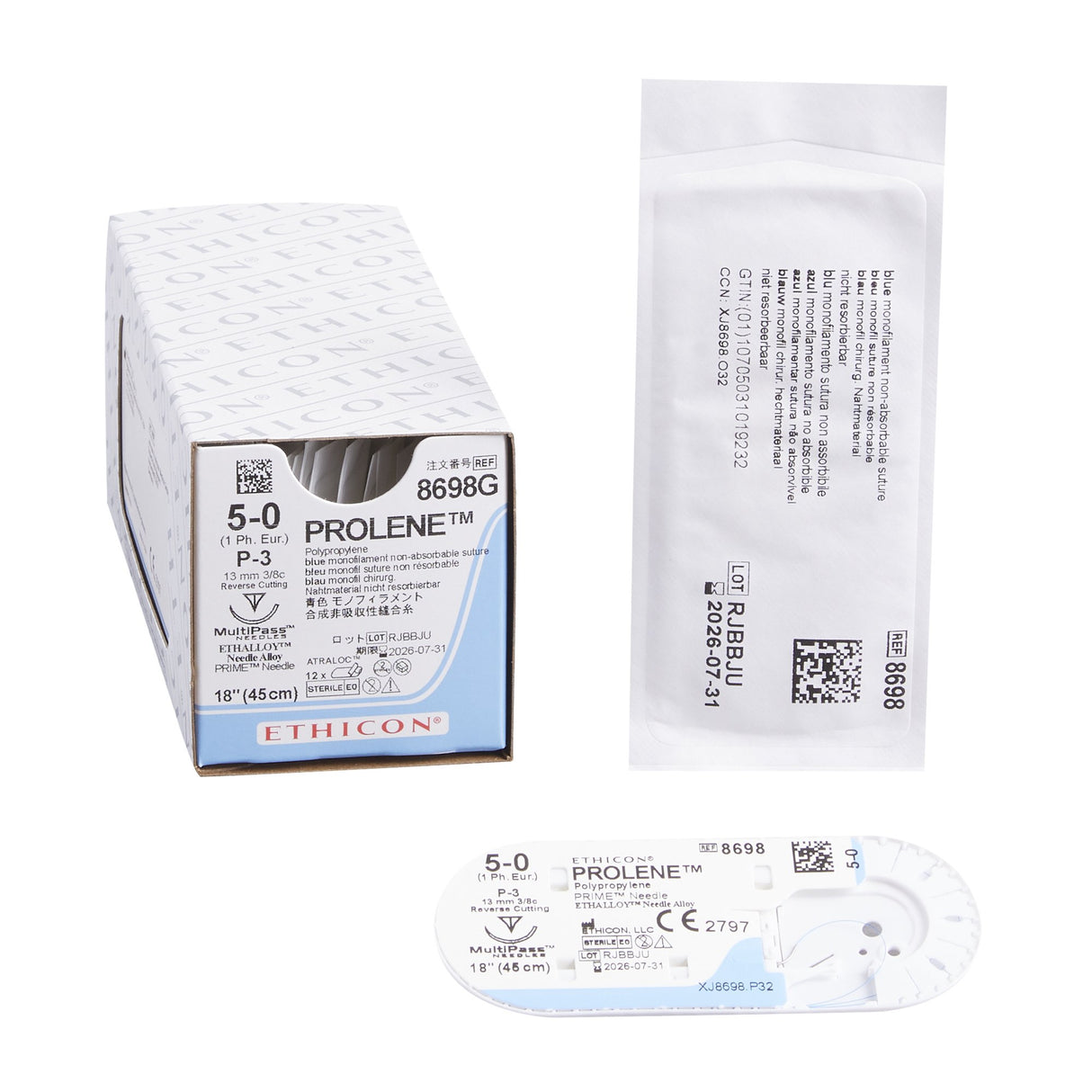 Nonabsorbable Suture Prolene™ Polypropylene Monofilament Reverse Cutting Needle - BeHope