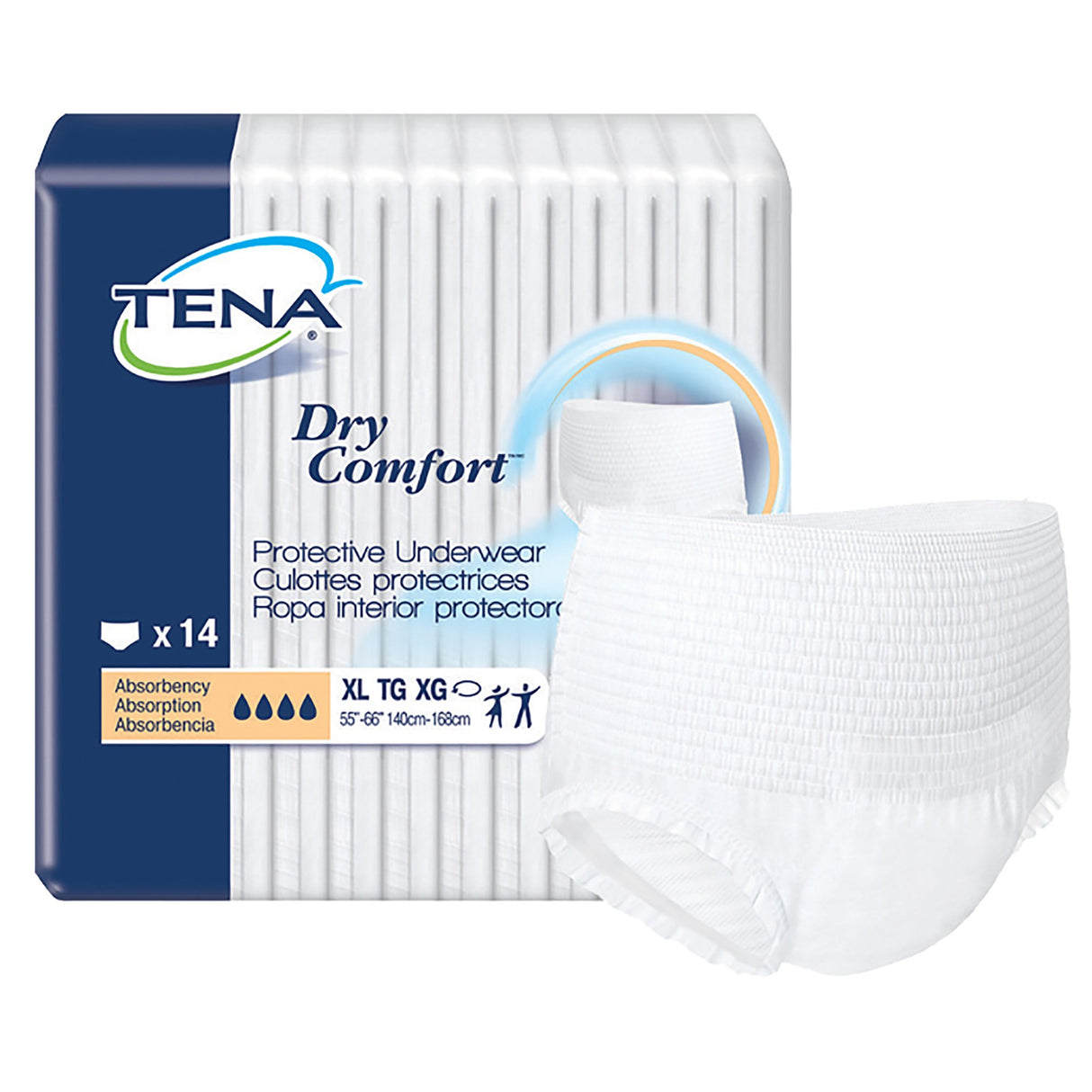 Unisex Adult Absorbent Underwear TENA® Dry Comfort™ Pull On with Tear Away Seams X-Large Disposable Moderate Absorbency - BeHope