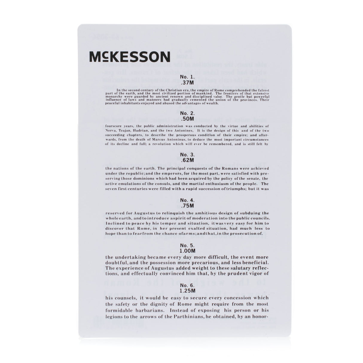 Vision Screening Card McKesson 12 Inch Distance Acuity Test - BeHope