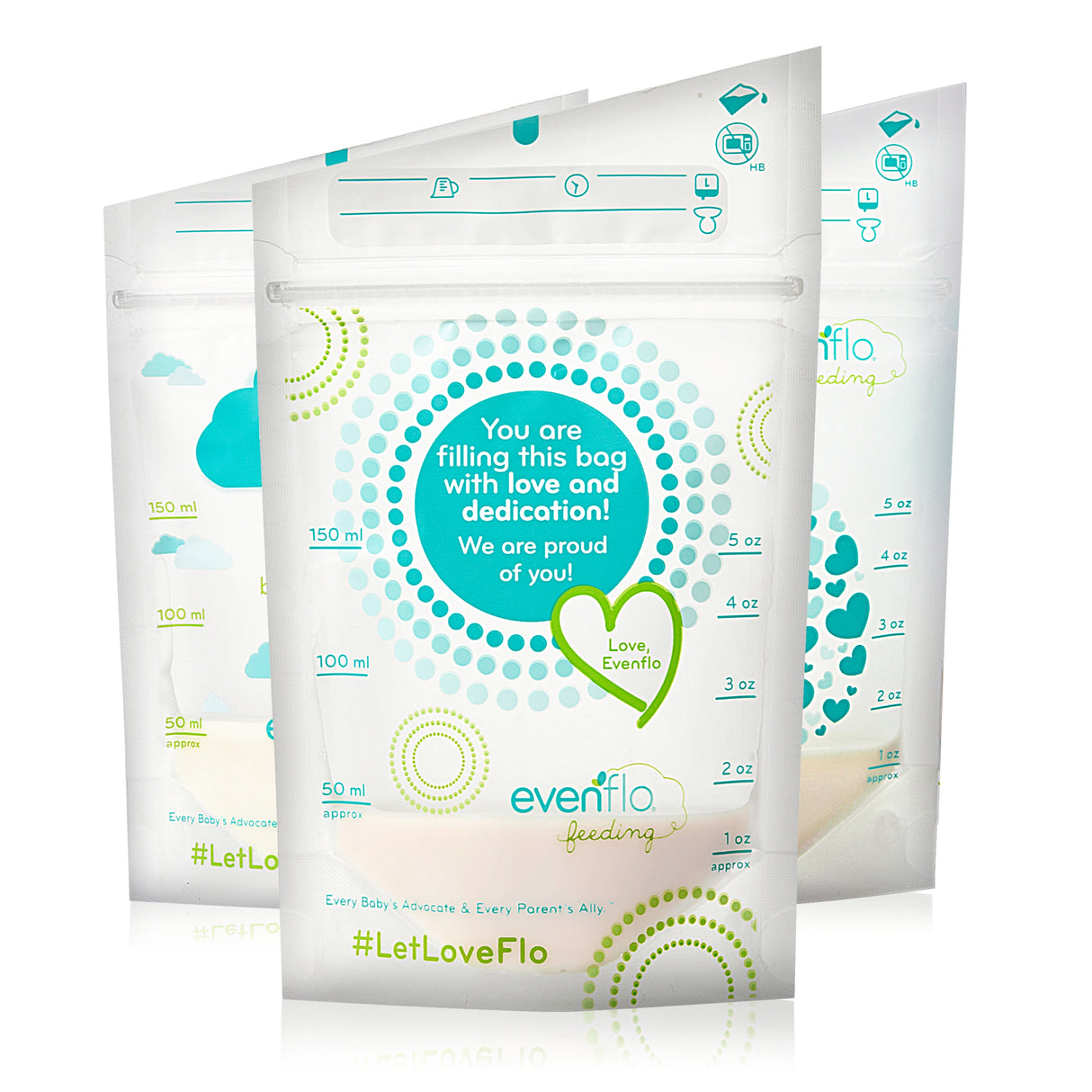 Breast Milk Storage Bag Evenflo Advanced 5 oz. Food Grade Material - BeHope