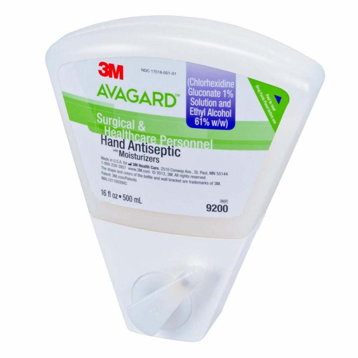 Waterless Surgical Scrub 3M™ Avagard™ 16 oz. Dispenser Refill Bottle 1% / 61% Strength CHG (Chlorhexidine Gluconate) / Ethyl Alcohol NonSterile - BeHope