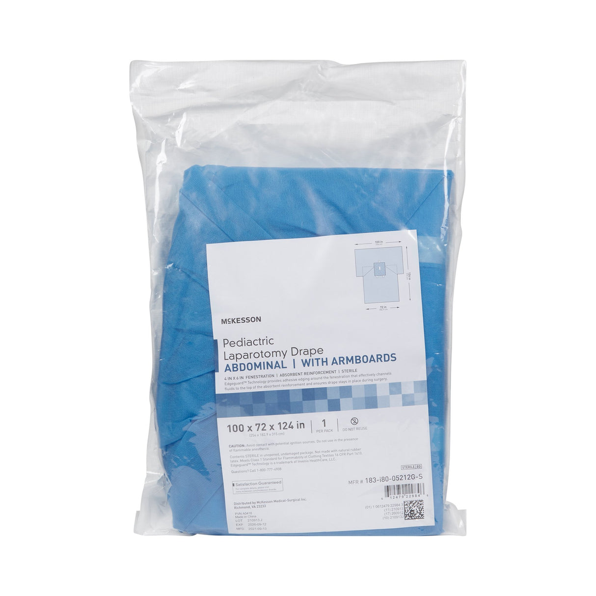 Abdominal Drape McKesson Pediatric Laparotomy Drape 100 W X 72 W X 124 L Inch Sterile - BeHope
