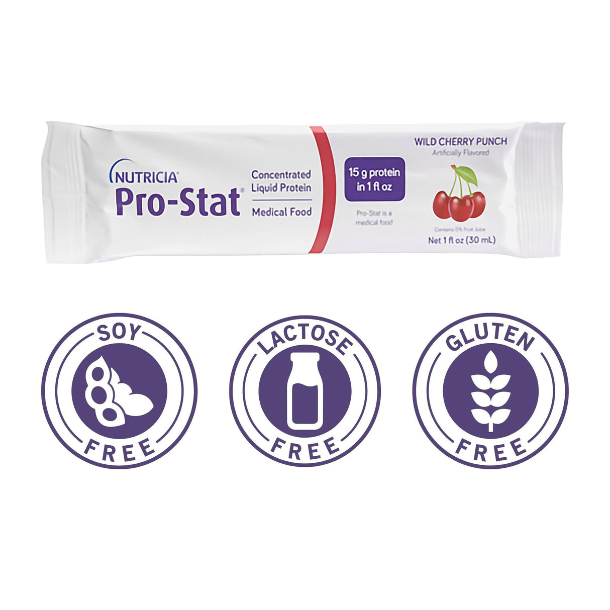 Oral Supplement Pro-Stat® Wild Cherry Punch Flavor Liquid 1 oz. Individual Packet - BeHope