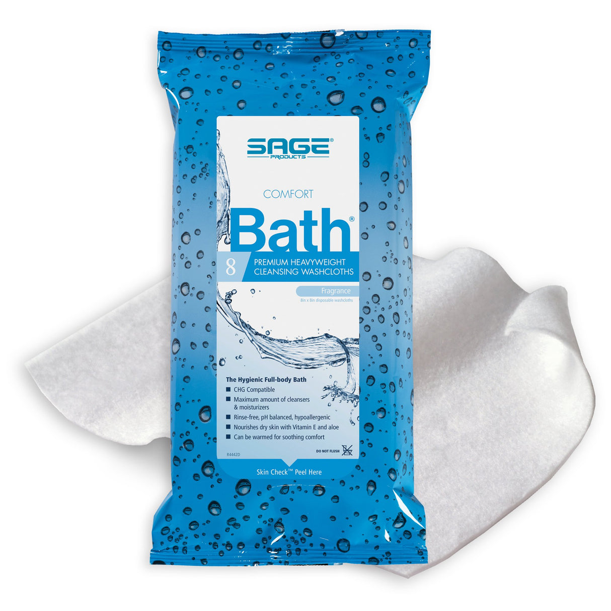 Rinse-Free Bath Wipe Comfort Bath® Premium Heavyweight Soft Pack Scented 8 Count - BeHope