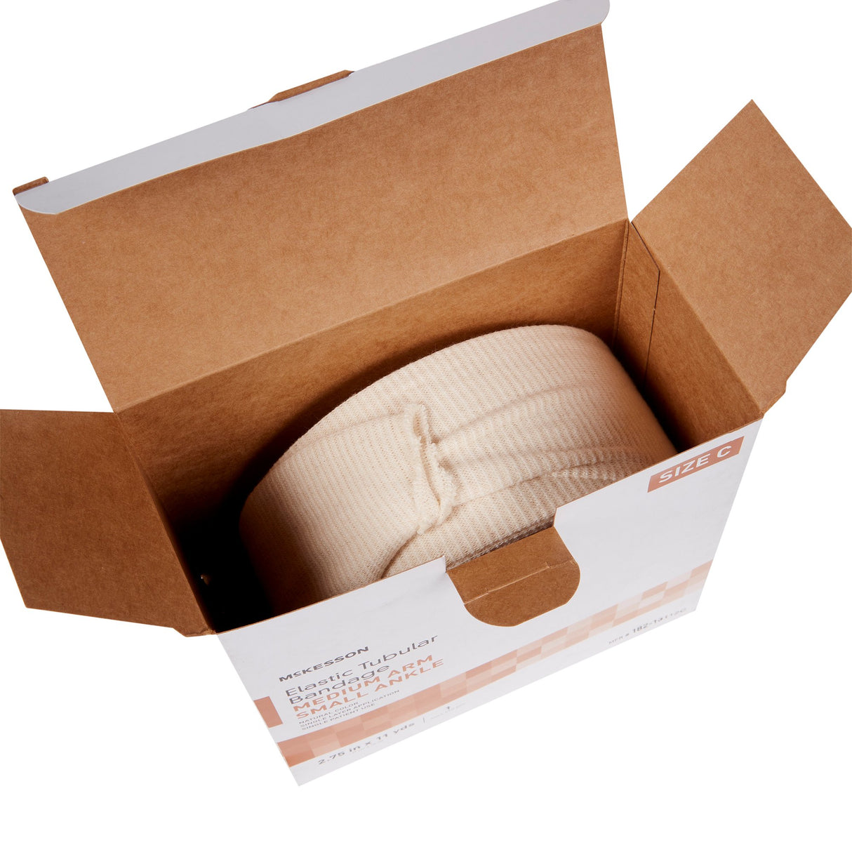 Elastic Tubular Support Bandage McKesson Spandagrip™ 2-3/4 Inch X 11 Yard Medium Arm / Small Ankle Pull On Natural NonSterile Size C Standard Compression - BeHope