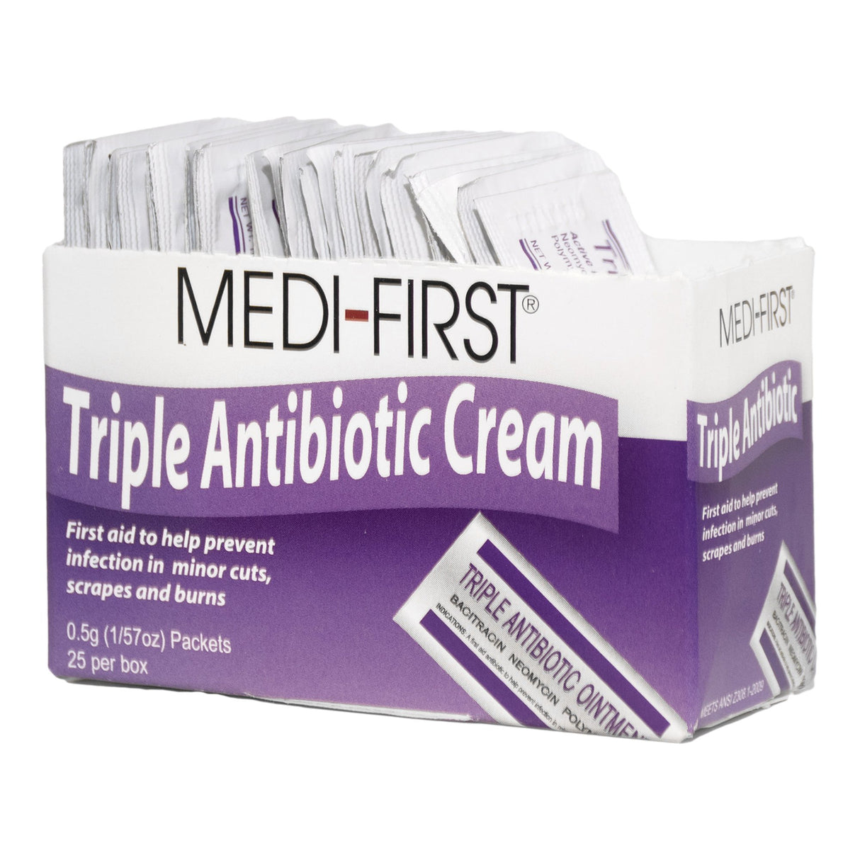 First Aid Antibiotic Bacitracin / Neomycin / Polymyxin B Medi-First® Ointment 0.5 Gram Individual Packet - BeHope