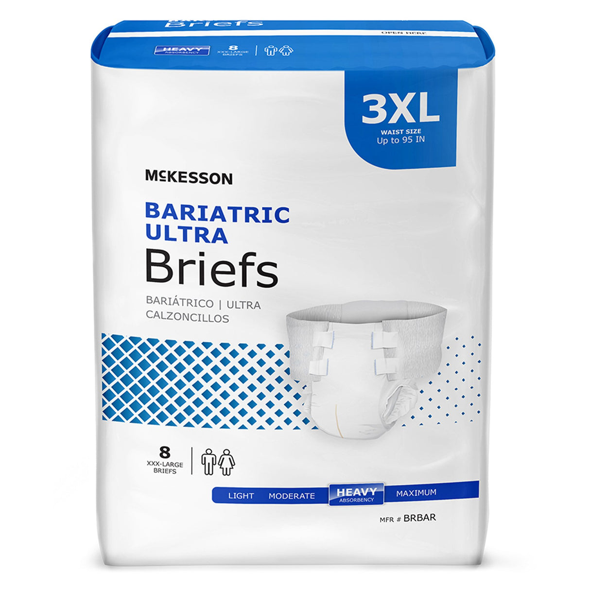 Unisex Adult Incontinence Brief McKesson Ultra Bariatric 3X-Large Disposable Heavy Absorbency - BeHope