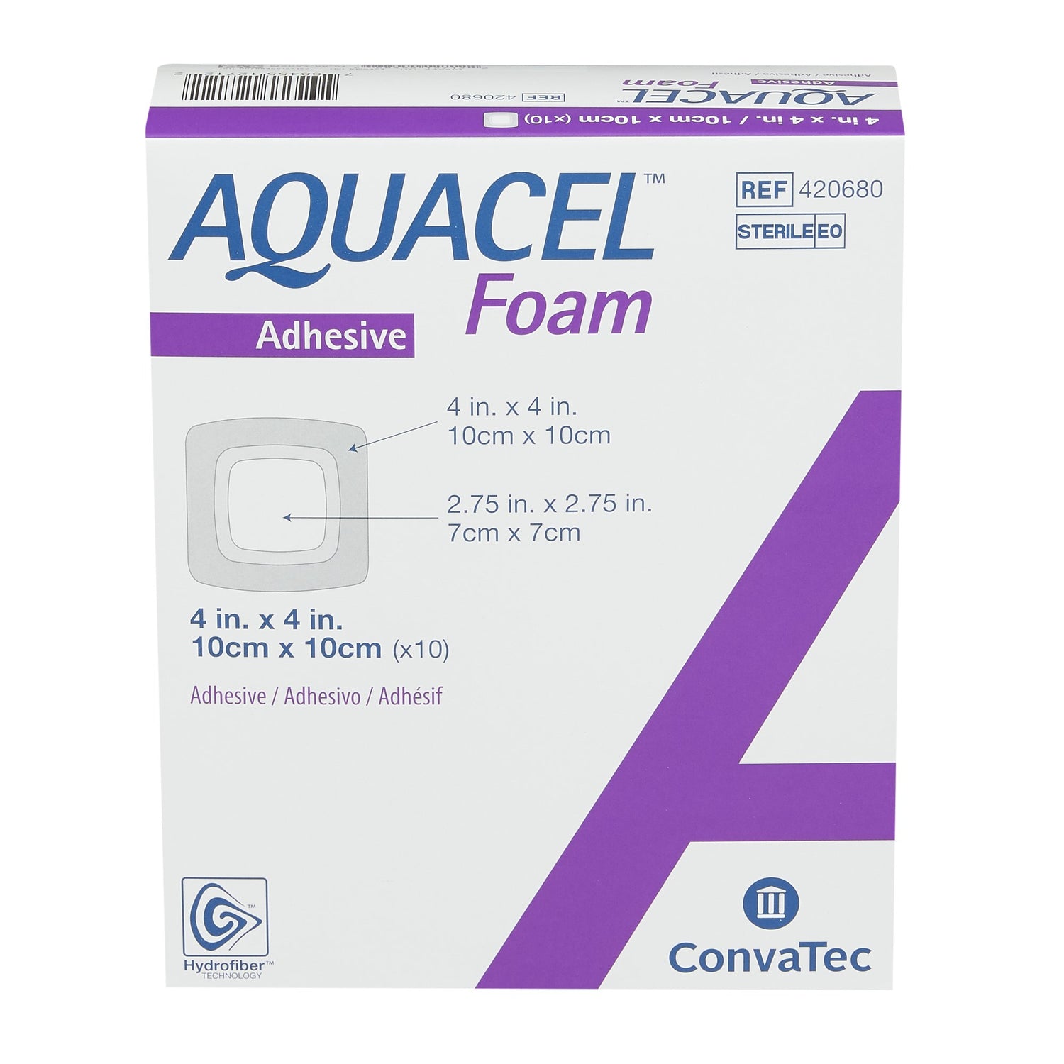Foam Dressing Aquacel® 4 X 4 Inch With Border Waterproof Film Backing Silicone Adhesive Square Sterile - BeHope