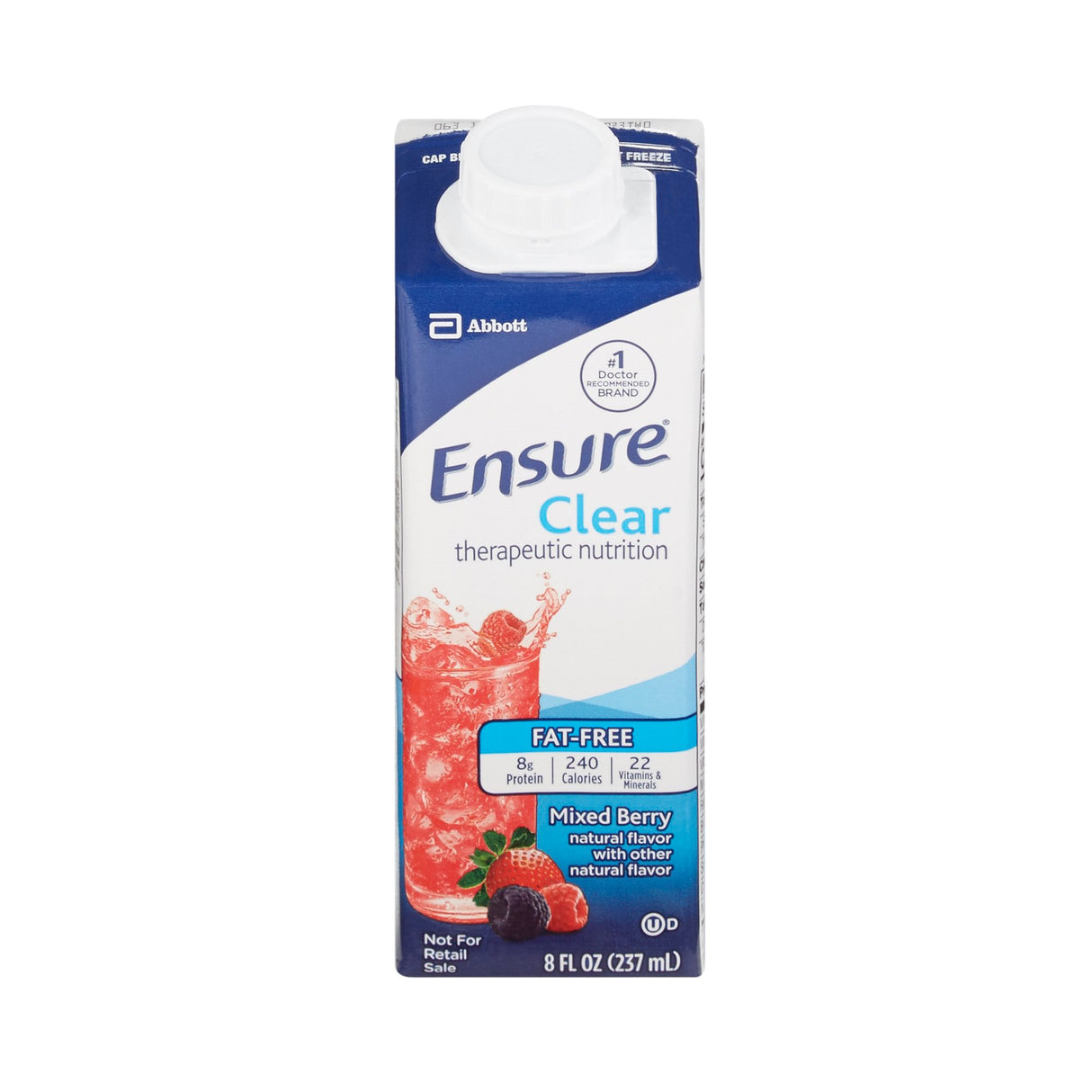 Oral Supplement Ensure® Clear Therapeutic Nutrition Mixed Berry Flavor Liquid 8 oz. Reclosable Carton - BeHope
