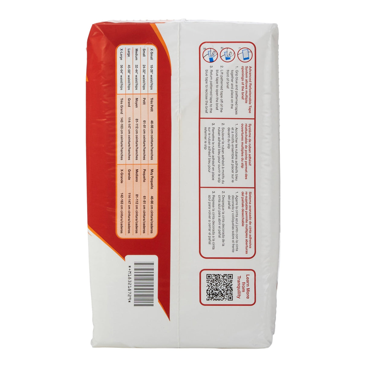 Unisex Adult Incontinence Brief Tranquility® ATN X-Large Disposable Heavy Absorbency - BeHope