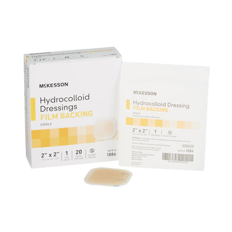 Hydrocolloid Dressing McKesson Waterproof Film Backing 2 X 2 Inch Square Hydrocolloid / Film - BeHope