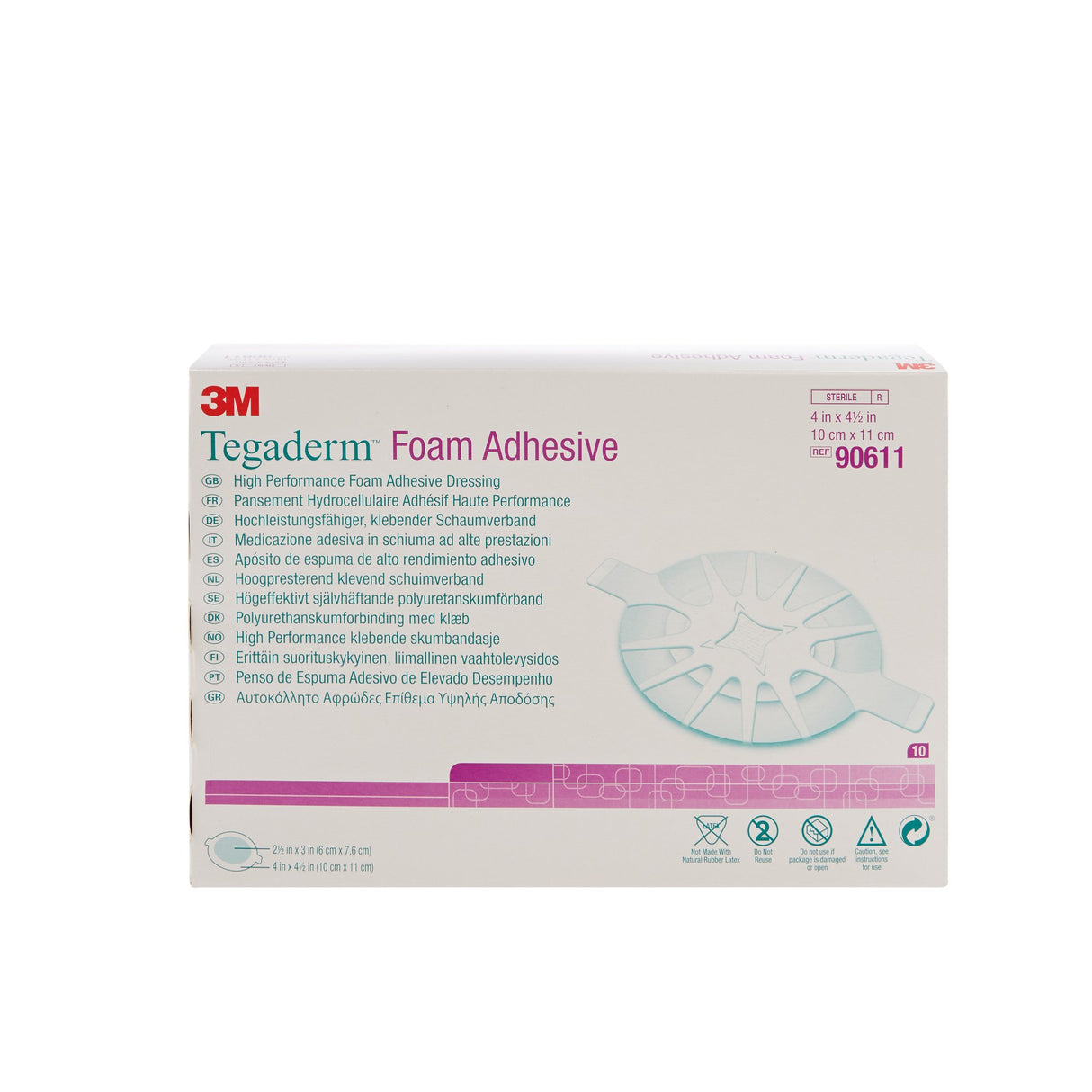Foam Dressing 3M™ Tegaderm™ High Performance 4 X 4-1/2 Inch With Border Film Backing Acrylic Adhesive Oval Sterile - BeHope