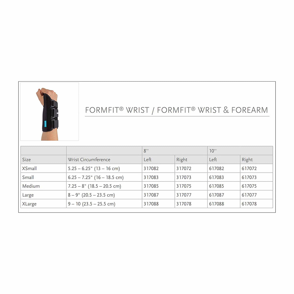 Wrist Brace Ossur® Formfit® Aluminum / Cotton / Polyester Left Hand Black Large - BeHope