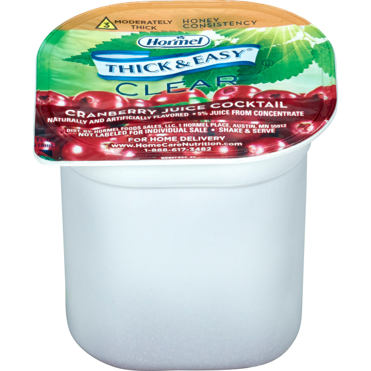 Thickened Beverage Thick & Easy 4 oz. Portion Cup Cranberry Juice Cocktail Flavor Liquid IDDSI Level 3 Moderately Thick/Liquidized - BeHope