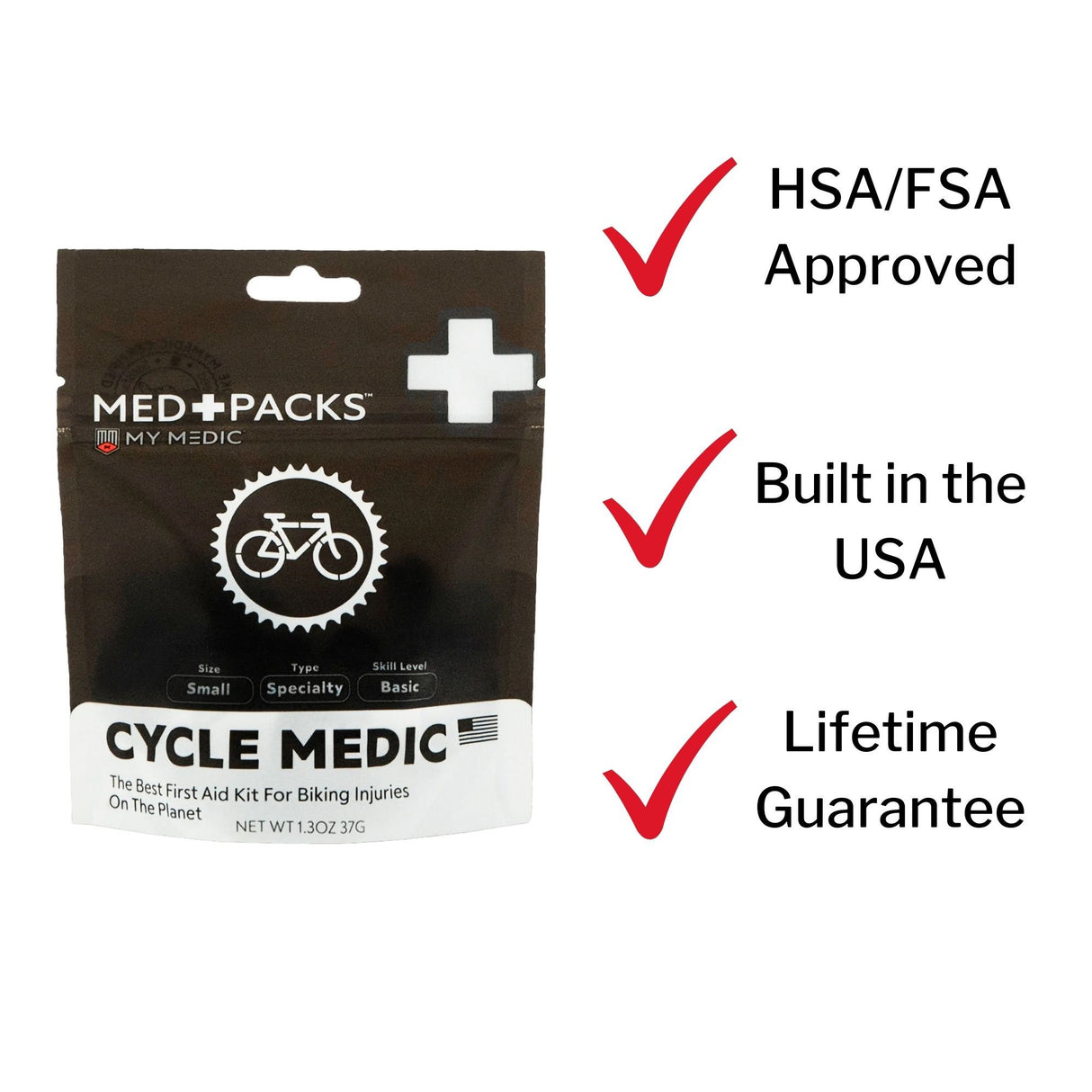 First Aid Kit My Medic™ MED PACKS Cyclist Plastic Pouch - BeHope