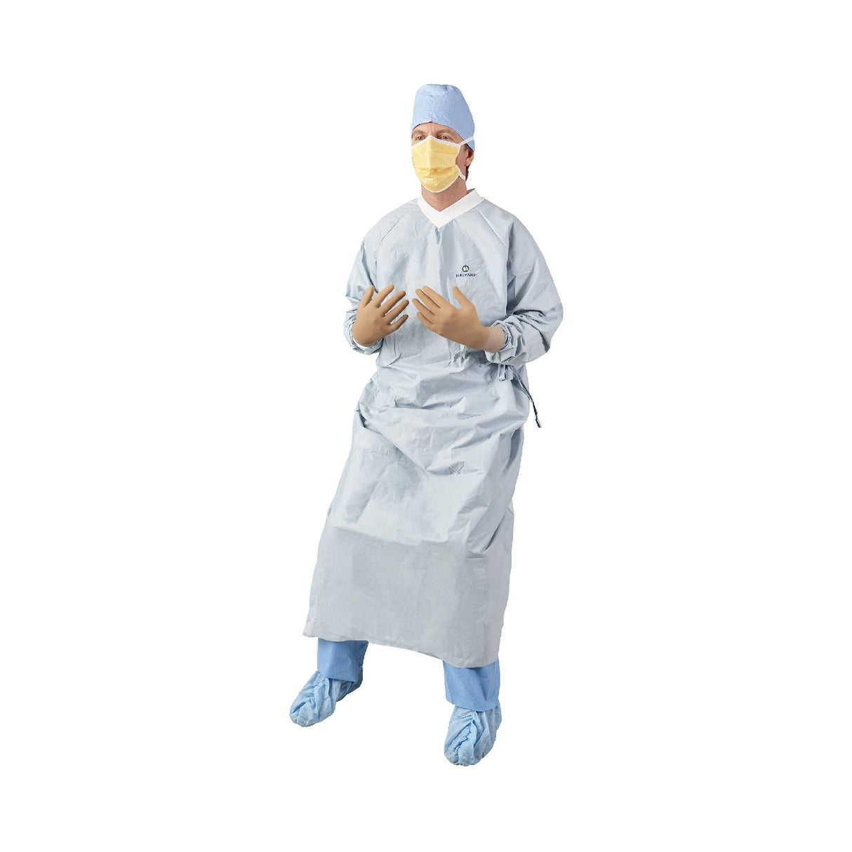 Surgical Gown with Towel Aero Chrome Large Silver Sterile AAMI Level 4 Disposable - BeHope