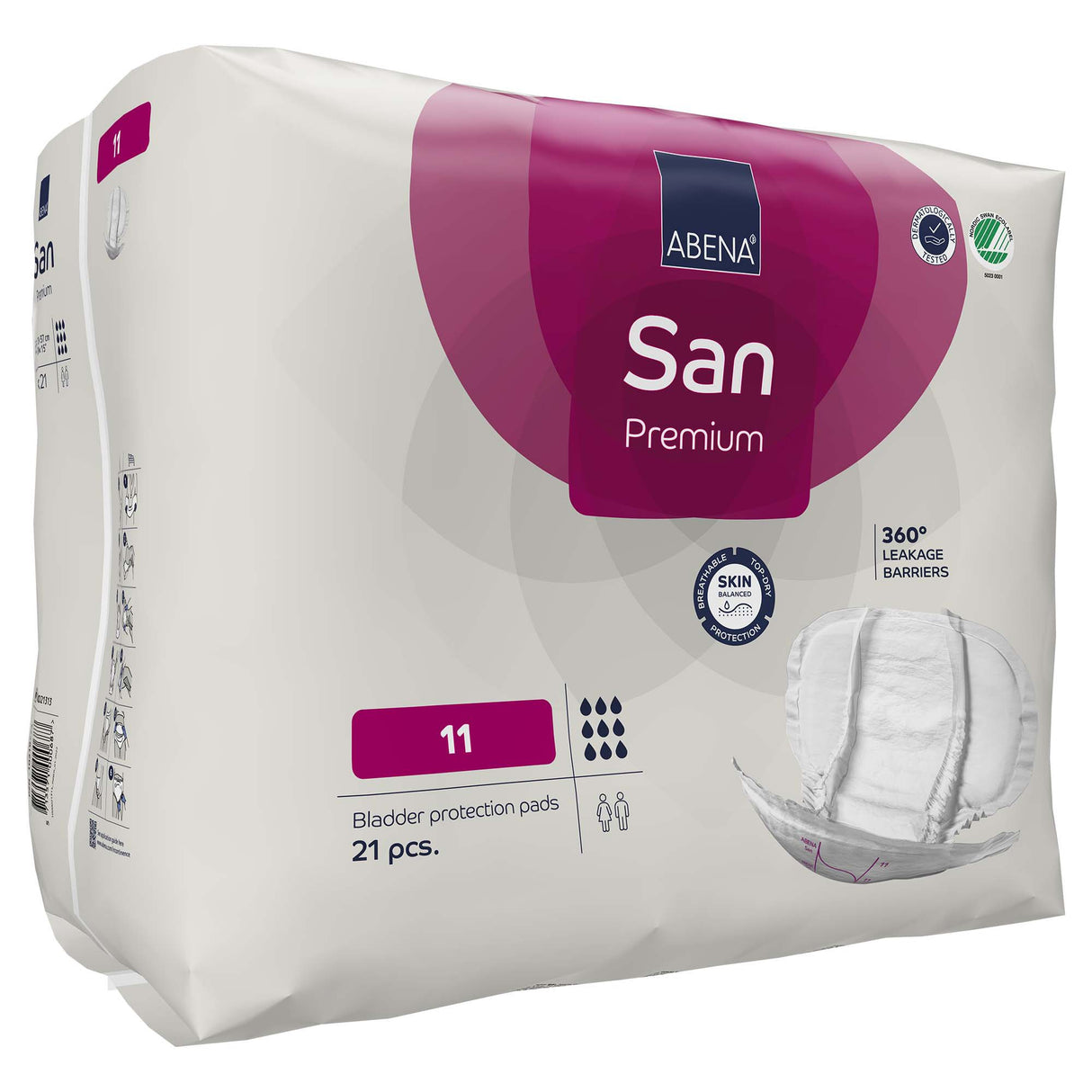 Incontinence Liner Abena® San Premium 14.5 X 28.7 Inch Heavy Absorbency Fluff / Polymer Core Size 11 - BeHope